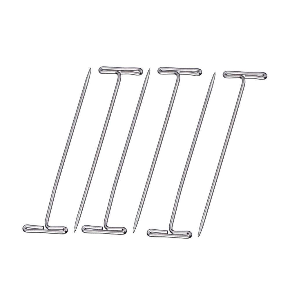 Alfileres en T de acero inoxidable para la cabeza agujas de coser, alfileres rectos de punto, accesorios de costura, 100 Uds.