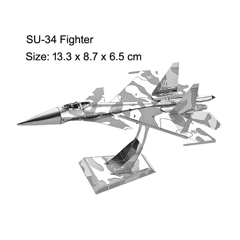 Fighter 3D Metal Puzzle AH-64 Apache KA-50 Helicopter UFO SU-34 RAH-66 model KITS Assemble Jigsaw Puzzle Toys For Children: 193-SU-34 Fighter