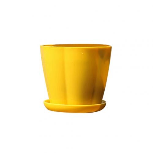 Pumpa form plast imitation porslin blomkruka suckulenta trädgård planter trädgård leveranser: Gul s
