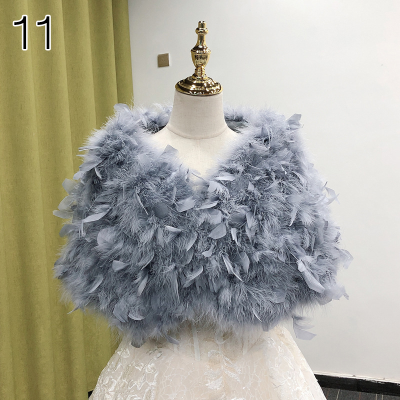 Chales de piel de Color liso, abrigos elegantes de plumas de avestruz blancos, Boleros de piel para boda, chales nupciales, chaquetas para vestidos de noche: Rosa