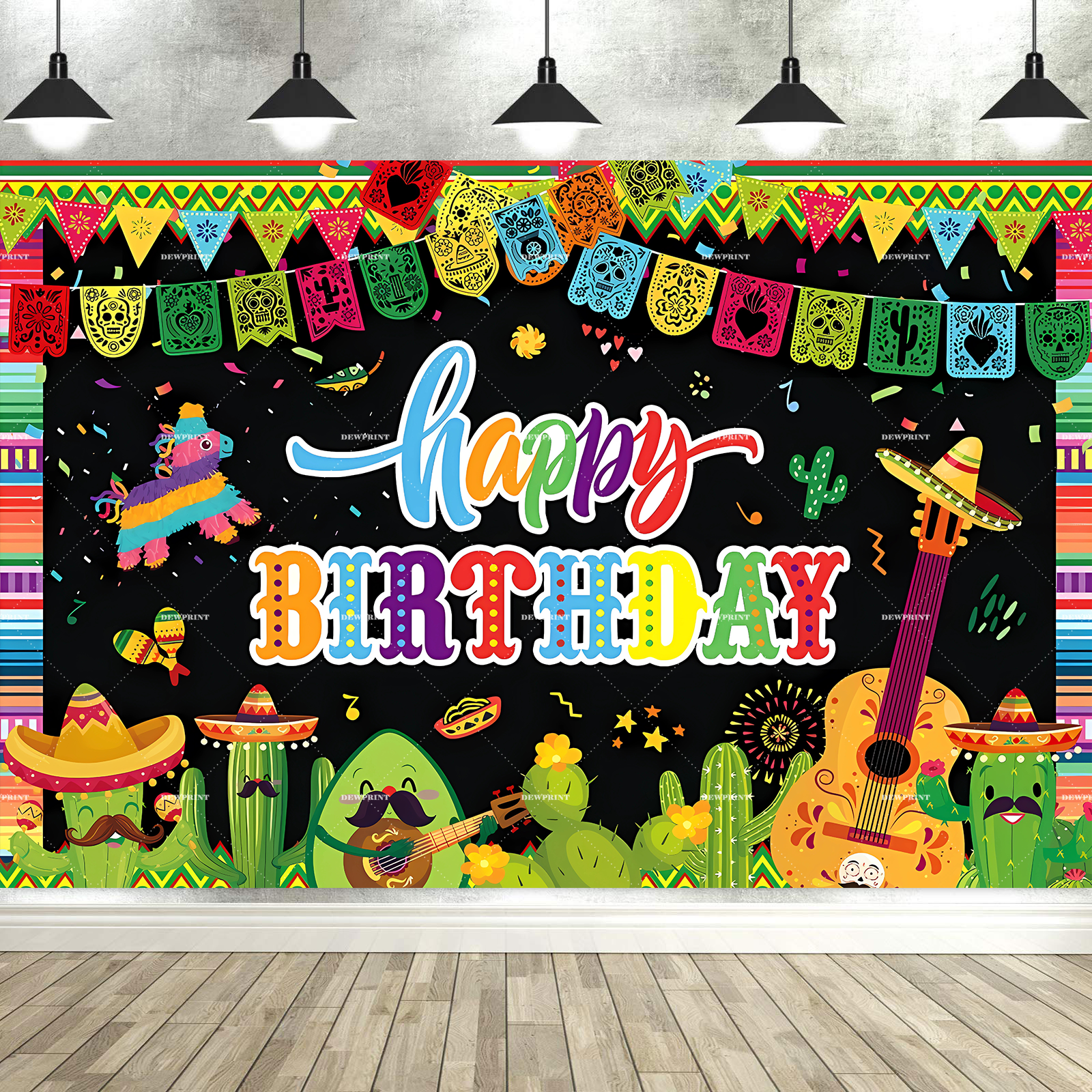 Fondo de feliz cumpleaños, cartel para niños y niñas, globos coloridos para de cumpleaños, carteles de pared, suministros de decoración para pasteles de fondo: LIGHT BLUE / 150 * 300