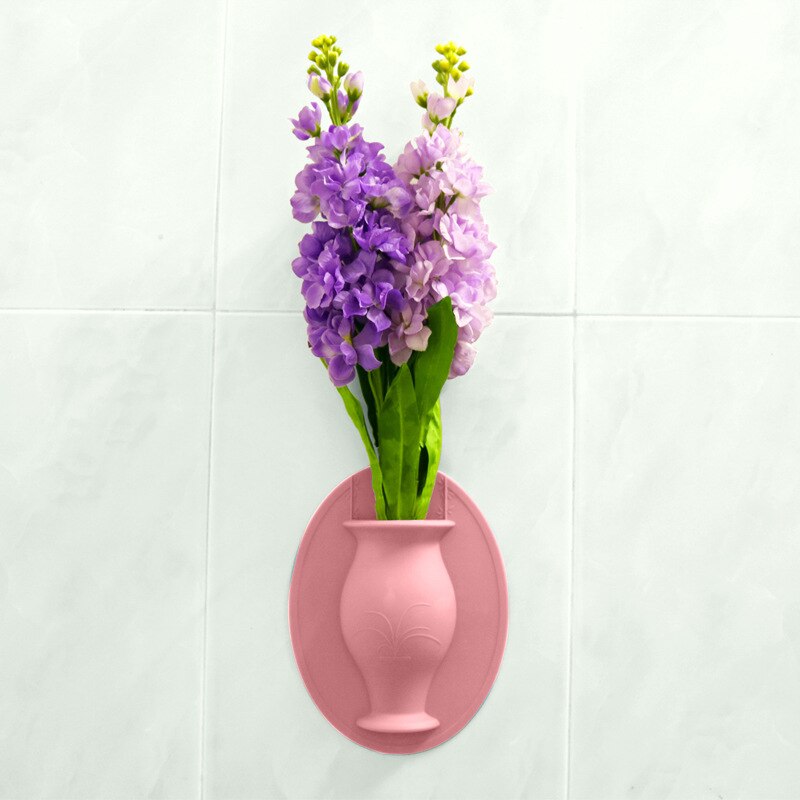 Portable Silicone Additive Sticky Vase Easy Removable Wall And Fridge Magic Flower Plant Vases DIY Home Decoration Accessories: 01
