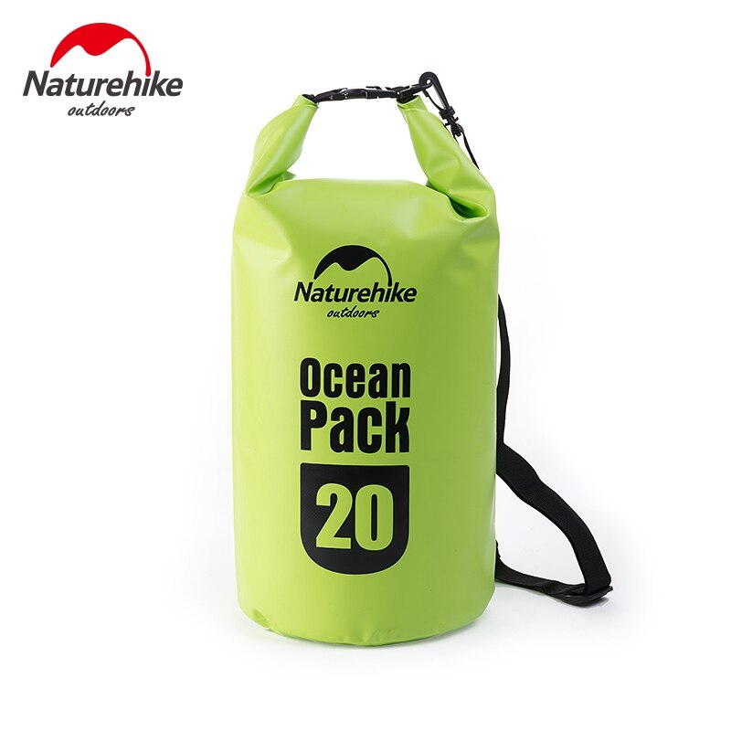 Naturehike river trekking tasker stor kapacitet vandtæt taske udendørs tørpose til rafting sejlads kajak kano 5l 30l 20l: Grøn 20l