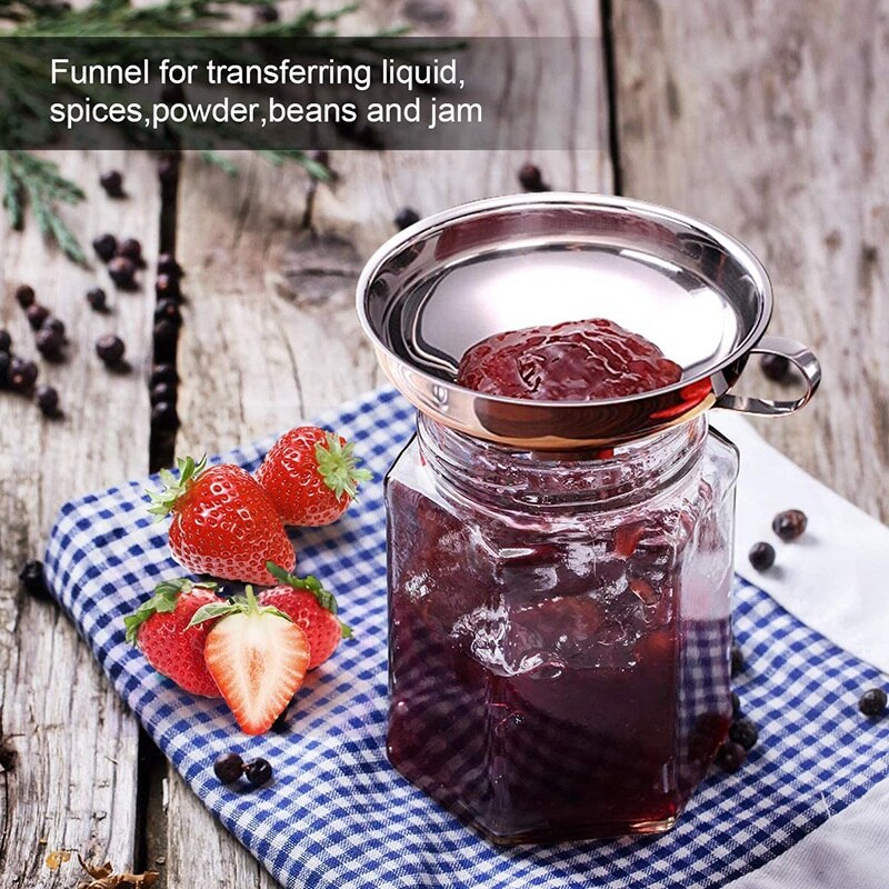 Canning Funnel, 2 Pack Mason Jar Funnel Canning Funnel for Wide and Regular Jars, Stainless Steel Funnel Kitchen Funnel