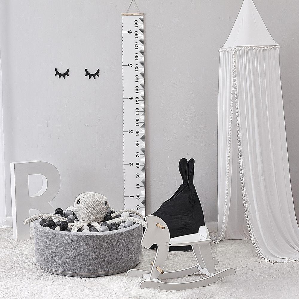 Pompoms katoenen speelhuis tenten voor kinderen hemelbed gordijn baby hangende tent kinderbed kinderkamer decoratie ronde koepel klamboe