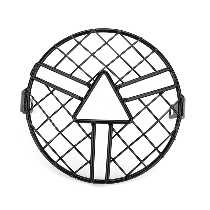 Universal Motorcycle Headlight Protector Guard 6.5inch Motorbike Light Lamp Metal Cover Mesh Grill Mask for Harley CG125 GN125: Ivory