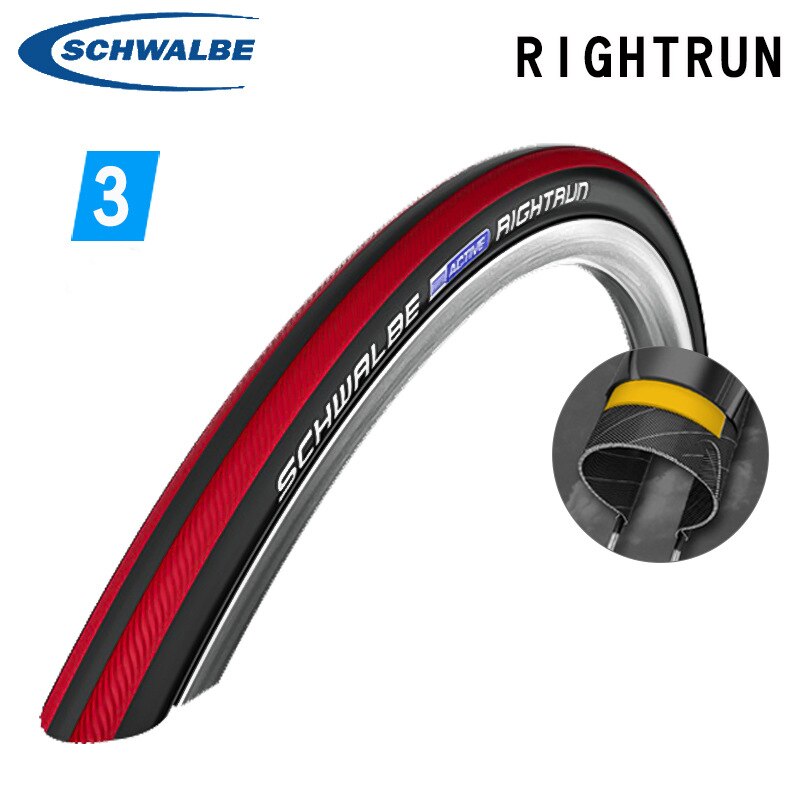 Schwalbe RIGHTRUN-neumático para silla de ruedas de 24 pulgadas, 25-540, 24x1, alambre de acero inflable, antiperforación