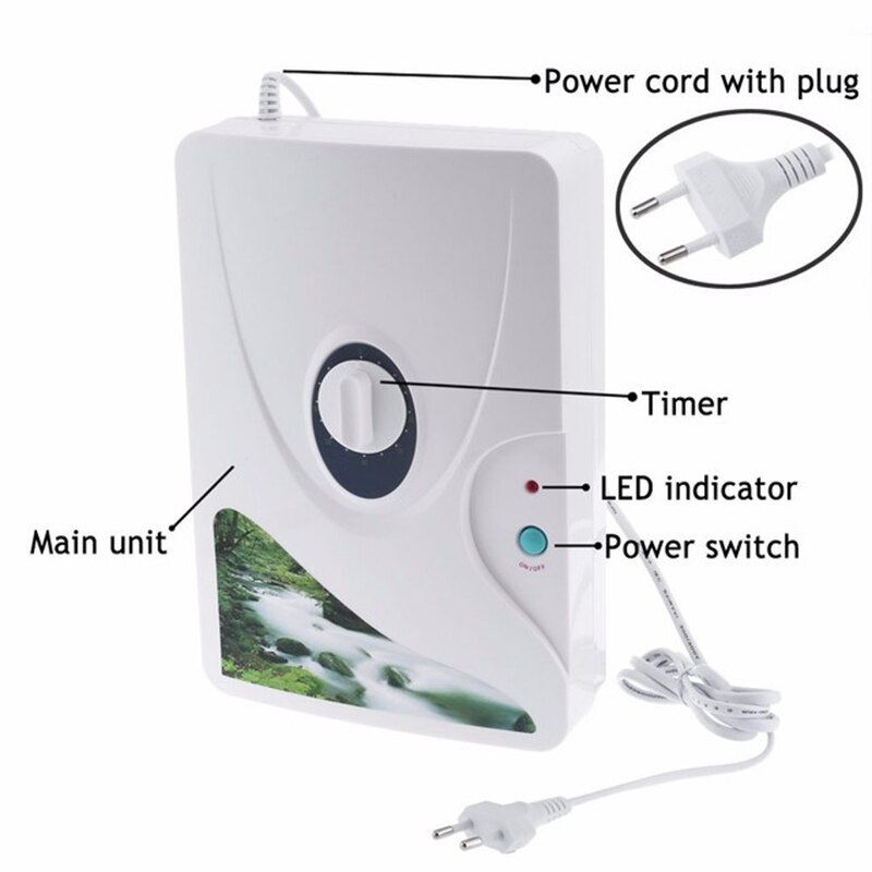 Portable Ozone Generator Air Purifier Multipurpose Ozone Machine Ozonator Ionizer Home Sterilizer with Timer for Water Food Home