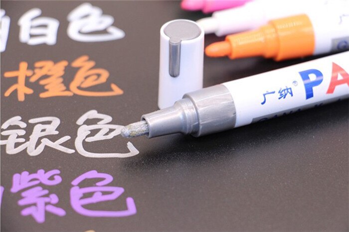 68Pcs Waterdichte Permanente Vette Verf Marker Pen Autobanden Loopvlak Cd Metalen Hout Schilderen Graffiti School Kantoorbenodigdheden: Silver marker 68pcs
