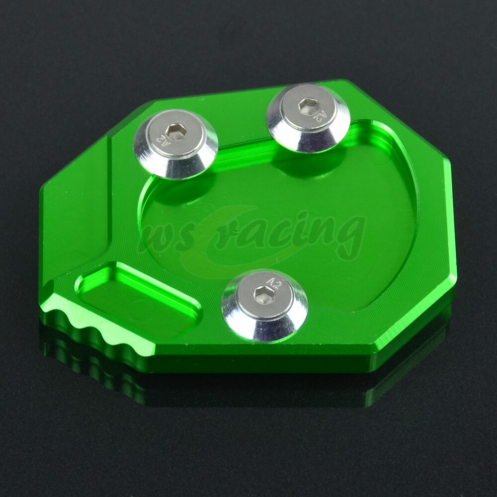 Motorcycle Kickstand Foot Side Stand Extension Pad Support Plate For YAMAHA YZF R1 YZF1000 09-14: green