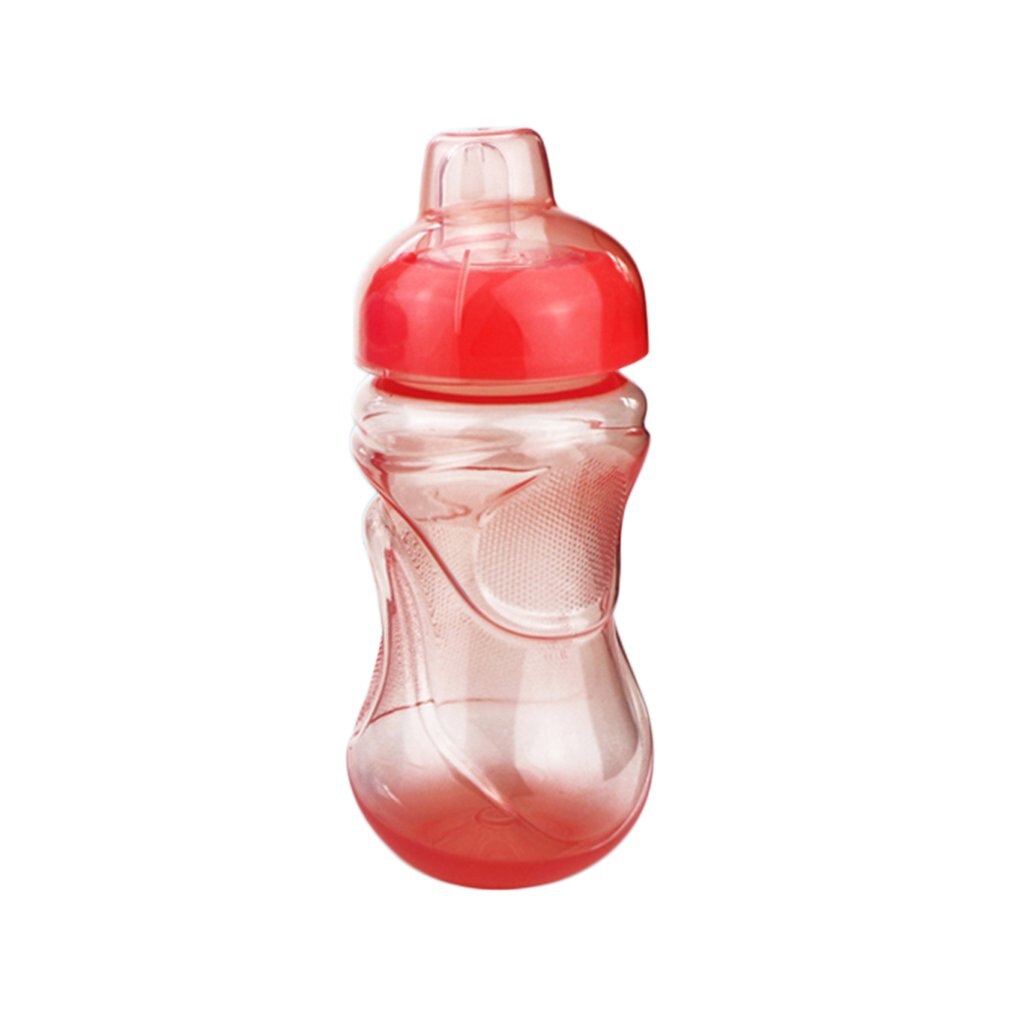C -1 sippy cup lækagesikker sikkerhedsandflaske børn baby spædbarn læring drikkeflasker kopper vand mælk flaske blød mund: Rød