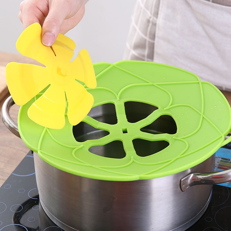 Deckel Für Pfanne Silikon deckel verschütten Stopper Abdeckung Für Topf Pfanne Küche Zubehör Kochen Werkzeuge Blume Kochgeschirr Küche Zubehör