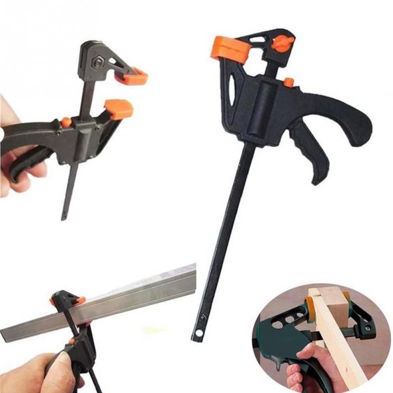 4 Inch Wood Working Clamp Grip Heavy Duty F Clamp Clip Wood Working Quick Grip Bar Woodworking Clamps Ratchet Release Squeeze