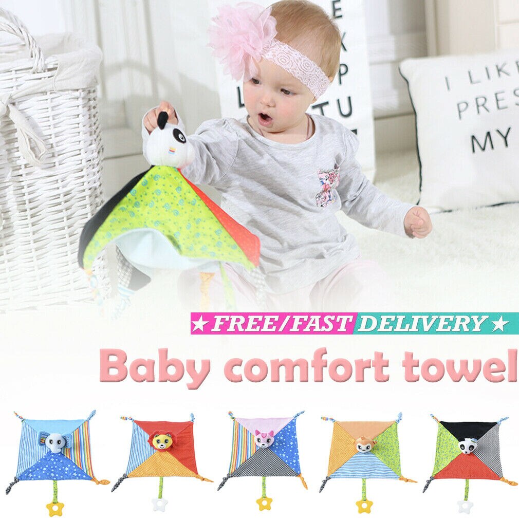 neueste Heiße Infant Baby Kinder Beißringe Komfort Handtuch Weiche Stofftier Plüsch Sicherheit Decke Beruhigende Kinder Spielzeug