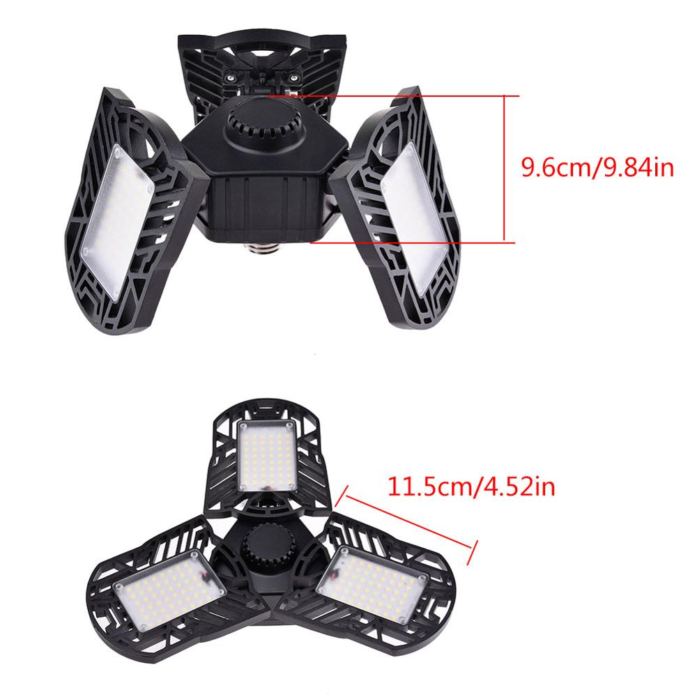 60 W Energy-saving LED Garage Lights Deformable 6000 lm Adjustable Trilight Ceiling LED Light with Three Folding Panels