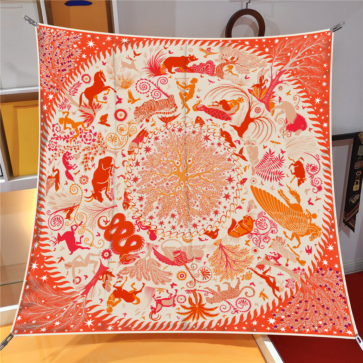Foulard en soie sergé cheval Animal 90cm, châle à la , de luxe, carré, Hijab pour femmes, Bandana, Foulard, foulard de tête