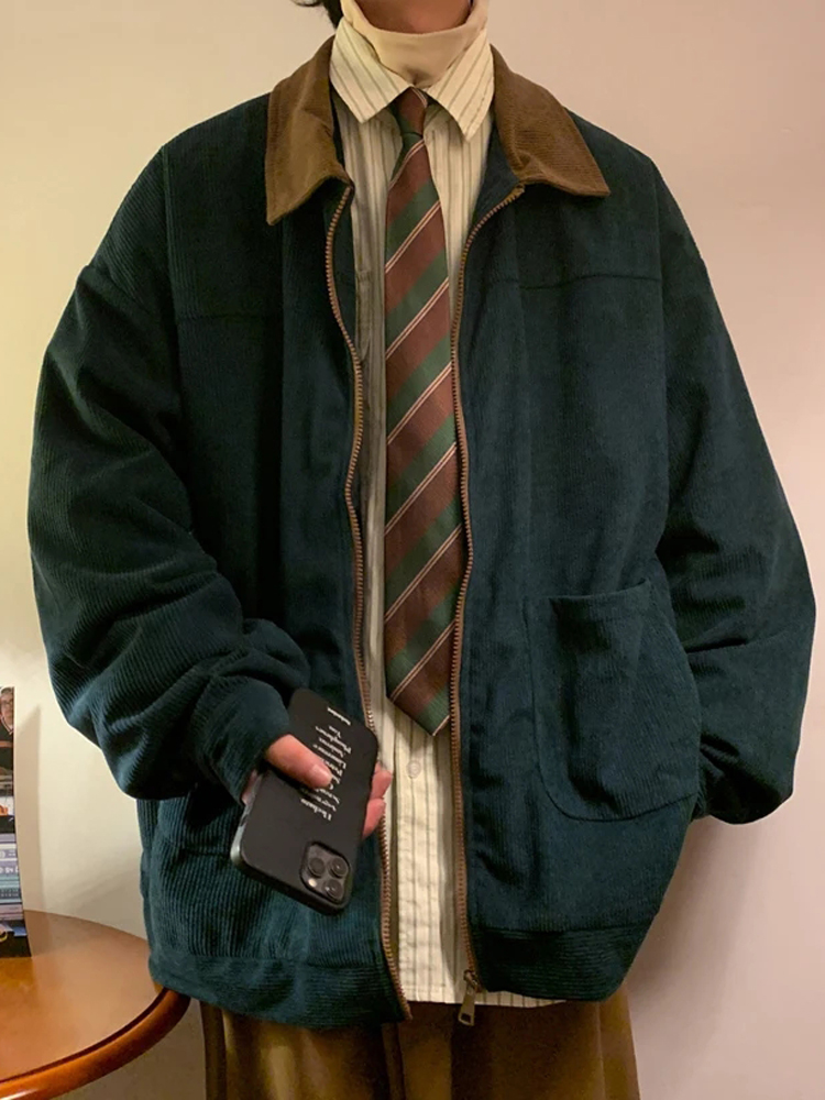 Chaqueta Bomber estilo americano Vintage 2025, cazadora para hombre, abrigos con cremallera, prendas de vestir holgadas de carga para otoño