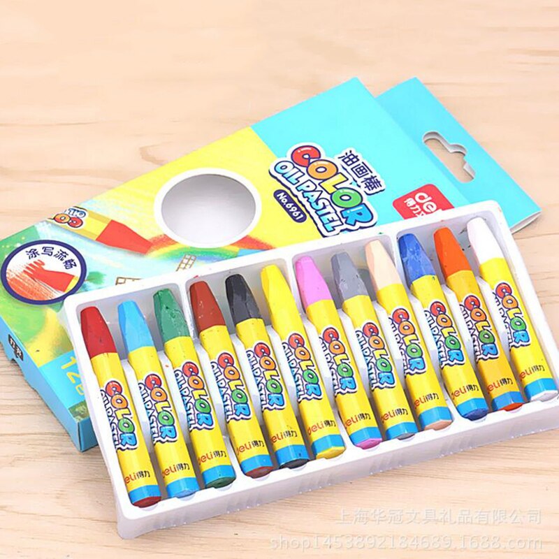 12 Colors Pencils Wax Caryon Set Lapis Artist Painting Oil Pastel Pencil For Student Kid School Drawing Sketch Art Supplies