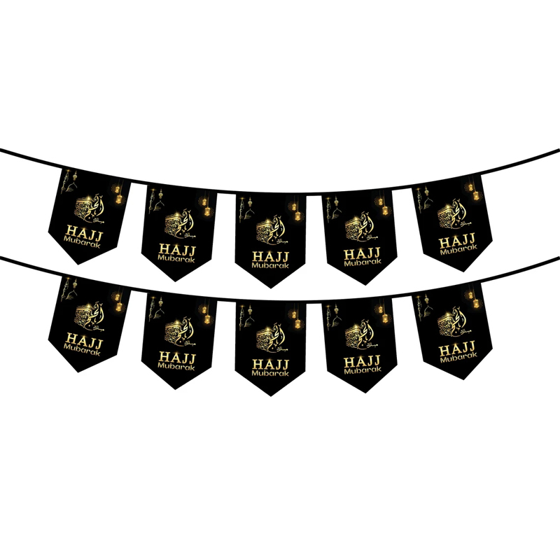 Hajj Mubarak Banner Eid Mubarak Banner Party Decorations Supplies: light green