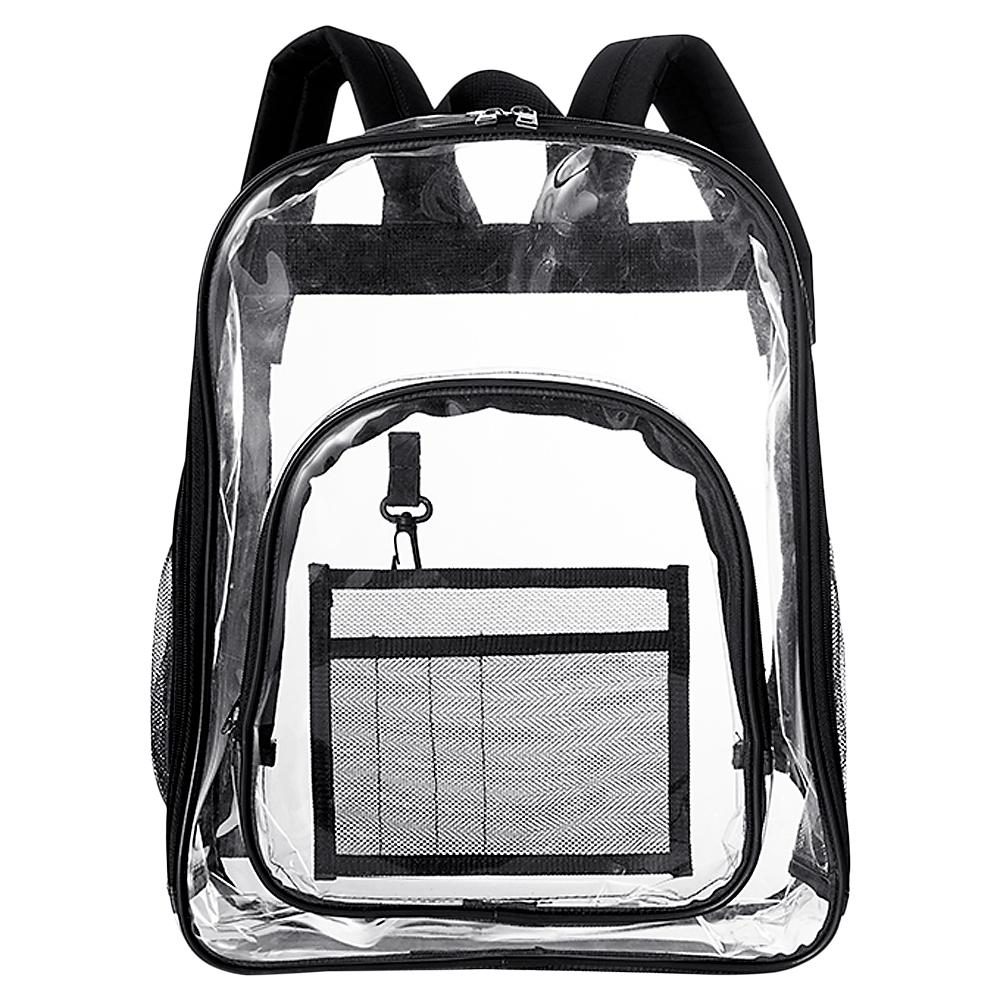 Tasche für Sport Klar Rucksack Durchsichtig Rucksack transparent Klar Rucksack für Arbeit Schule Schwimmen Sport Frauen: Schwarz