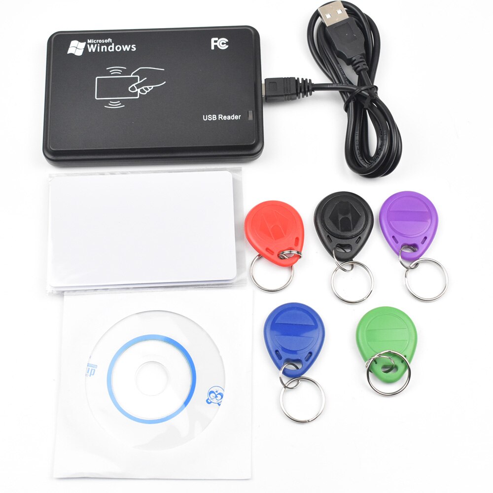 125Khz Rfid Id Em Card Reader &amp; Writer &amp; Copier / Duplicater Voor Toegangscontrole + 5Pcs Em4305 t5577 Kaart