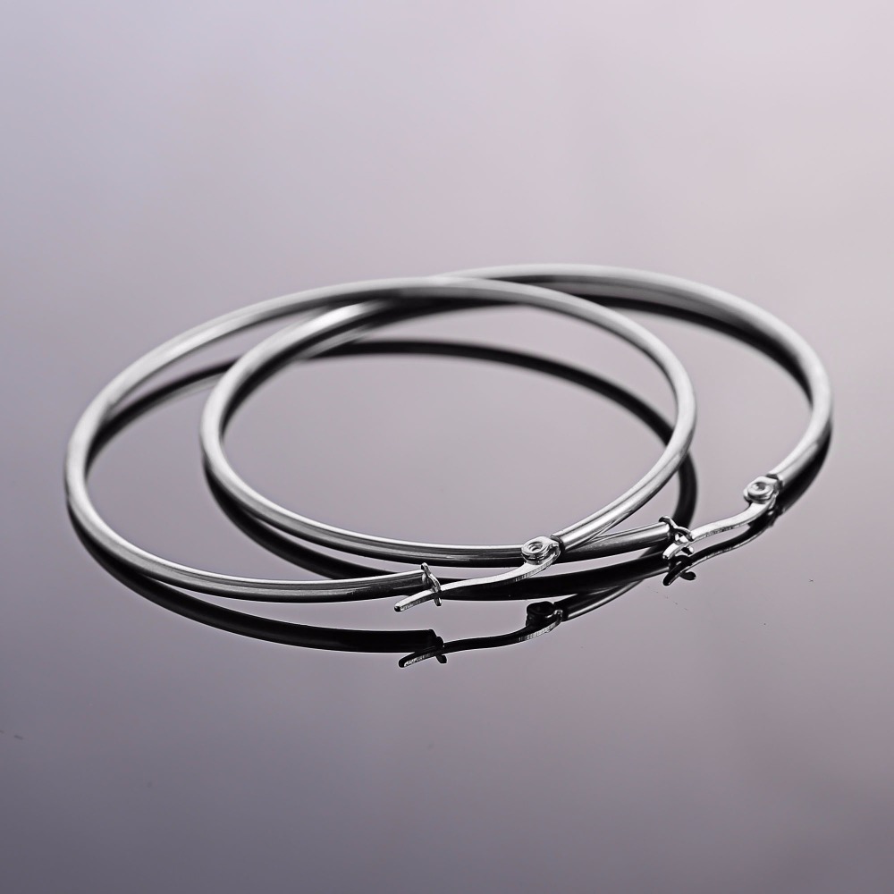 Big Huge Smooth Circle Hoop Earrings For Women Stainless Steel Hyperbole Earrings Large Round Earrings Ring Earring Jewelry