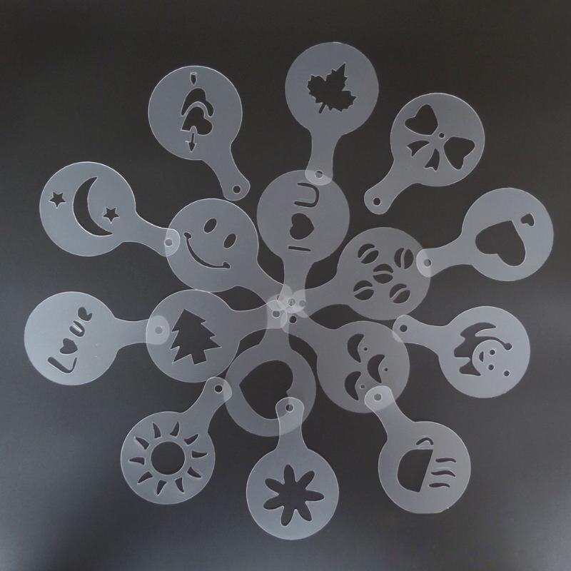 Plantillas decorativas para café, espray para decoración de capuchino, Barista, 16 piezas: Default Title