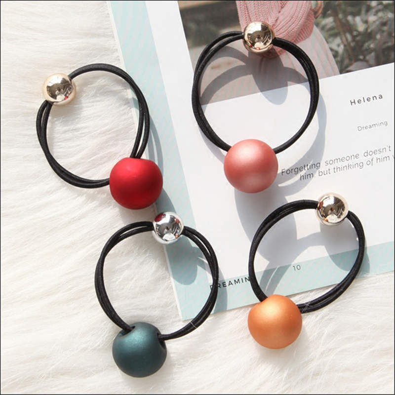 Style coréen gommage métal grosses perles cheveux corde boule bande de caoutchouc anneau de cheveux accessoires de cheveux simple cheveux braiders