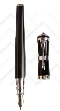LUXURY FULIWEN MONT STYLE BLACK METAL PEN UNIQUE WRITING FOUNTAIN PEN: Fountain pen