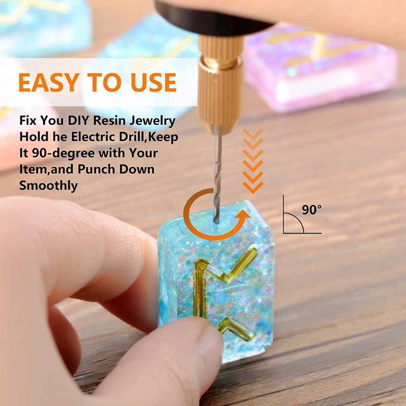 Mini perceuse électrique USB noire, avec mèches pour résine plastique bois polymère argile bijoux pendentif fournitures fabrication
