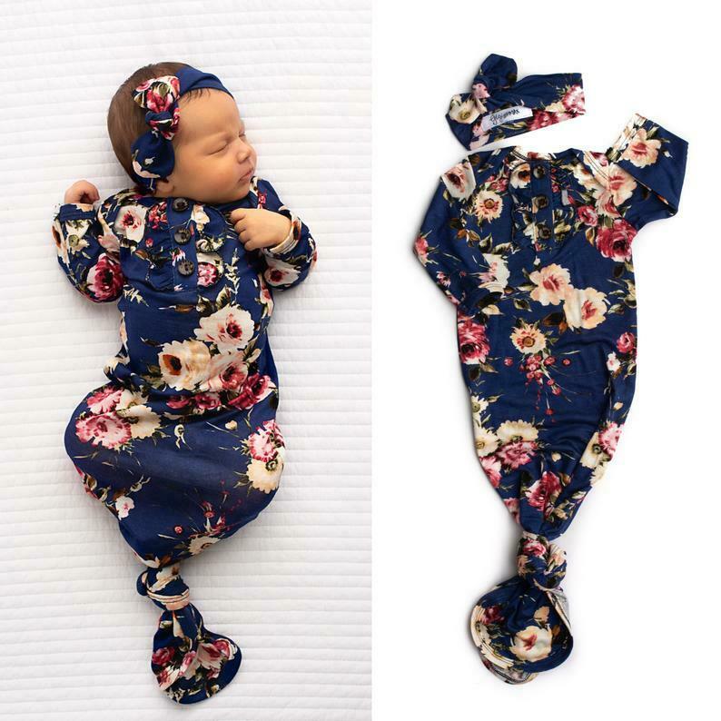 Bloem Baby Meisje Inbakeren Wrap Deken Slaapzak + Hoofdband Set 0-12 M