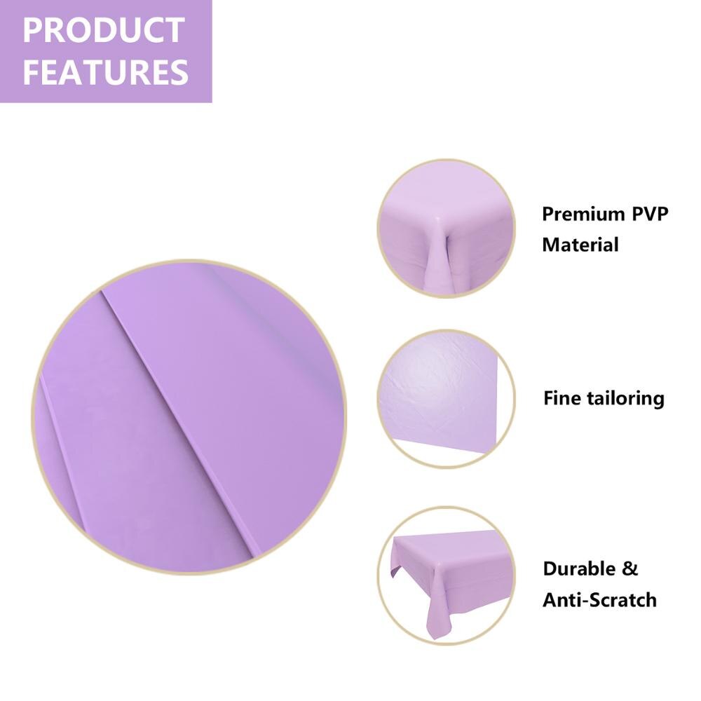 D&Z Purple Disposable PE Tablecloth for Banquet Wedding Party Waterproof Table Cover