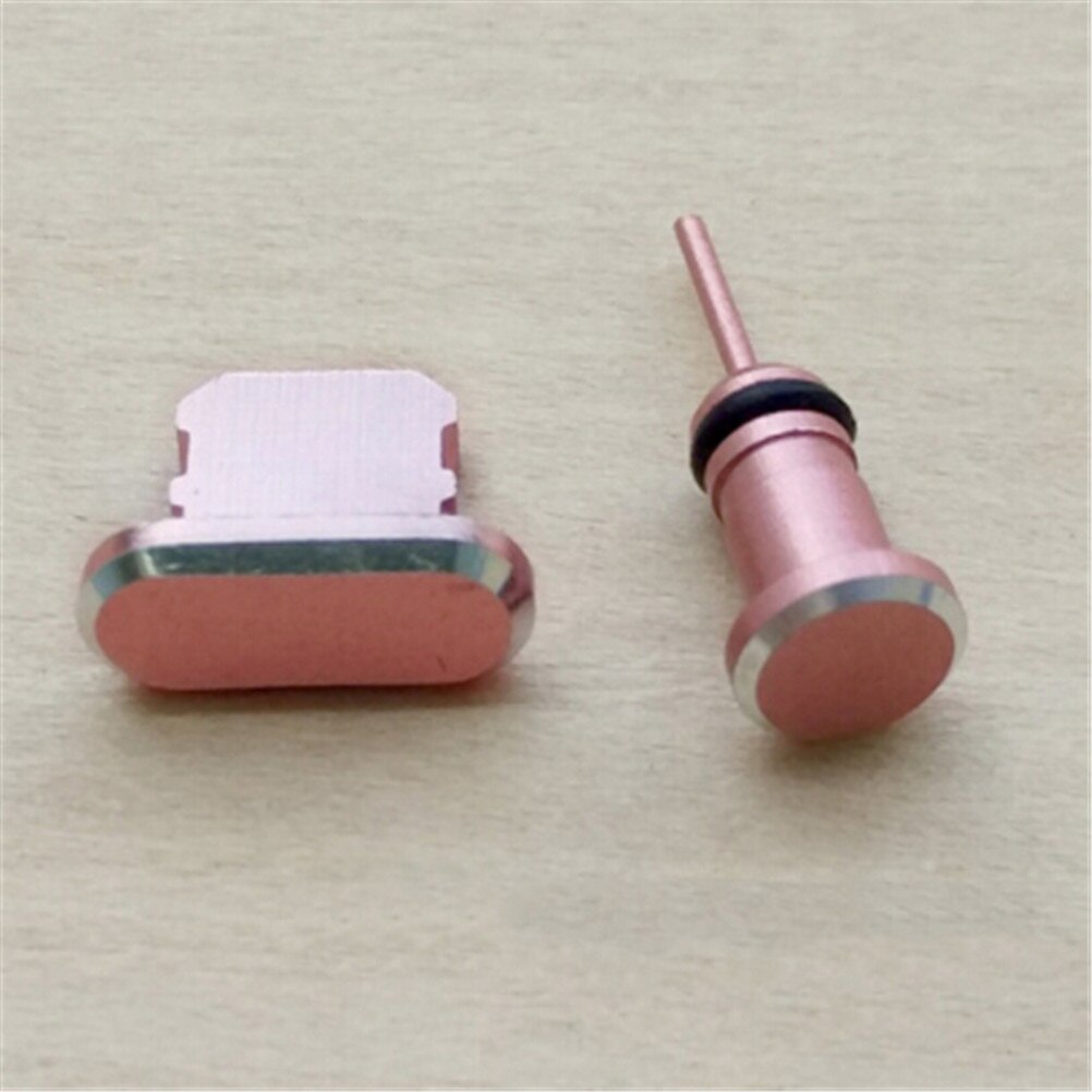 1 sæt micro usb opladningsport øretelefonstik telefon metal støvstik stik støvkant anti støvstik: Rg