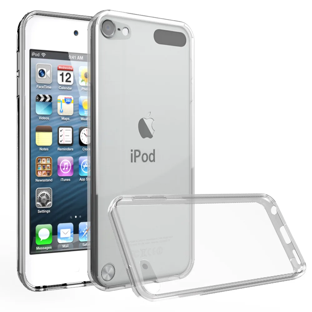 Custodia trasparente per IPod Touch 5 / Touch 6 / Touch 7 Cover ibrida antiurto Telaio morbido in TPU con guscio acrilico rigido trasparente Capa: Radura