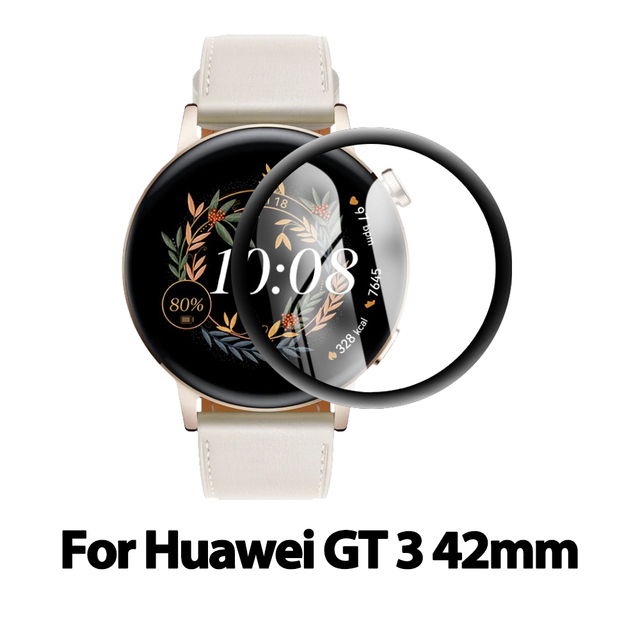 Protector de pantalla para reloj inteligente Huawei, protector de vidrio de fibra suave curvada 9D, GT3 GT 3, 42MM, 46MM, 1-3 unidades: Watch GT3 42mm / 2PCS