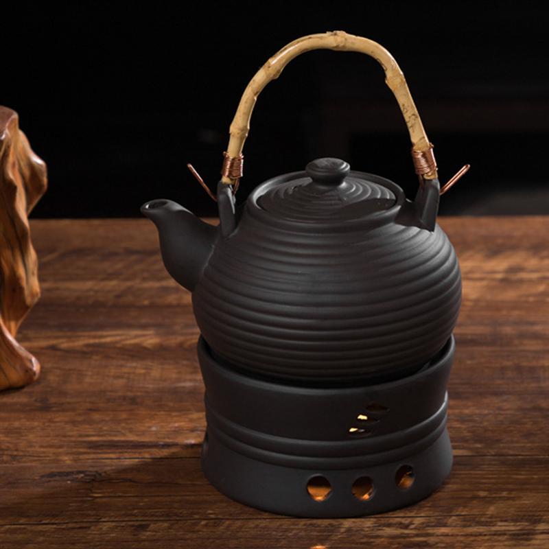Japanese Style Teapot Candle Holder Base Warmer Ceramic Heat Preservation Tea Stove Pedestal Teapot Insulation Base Teaware