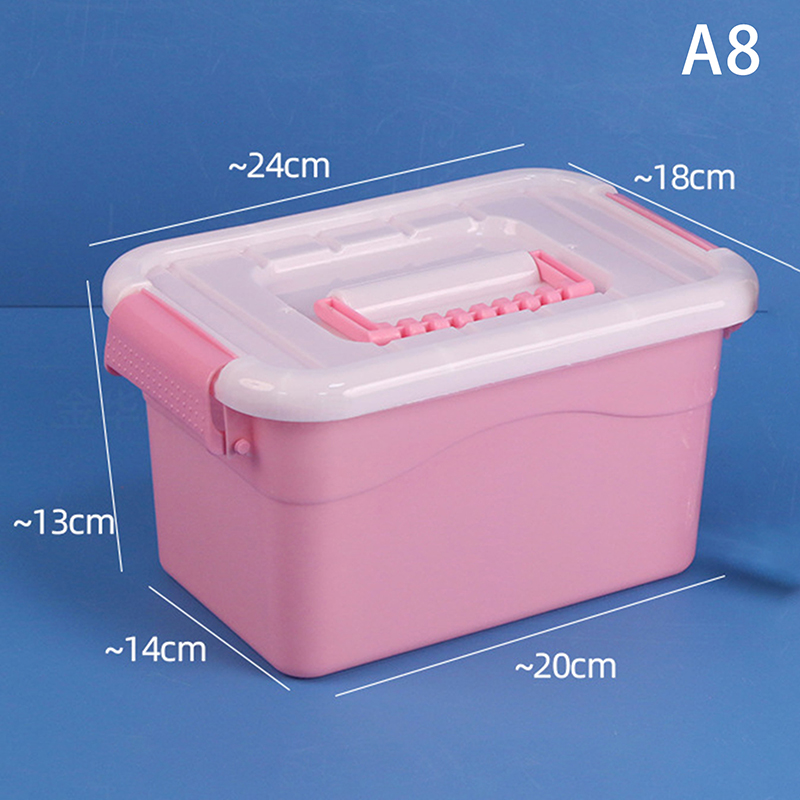 Kunststoff-Aufbewahrungsbox mit Deckel, tragbare transparente Organizer-Kasten für Kinderspielzeug, Studenten-Briefpapier-Behälter, Kosmetik-Sortierbox