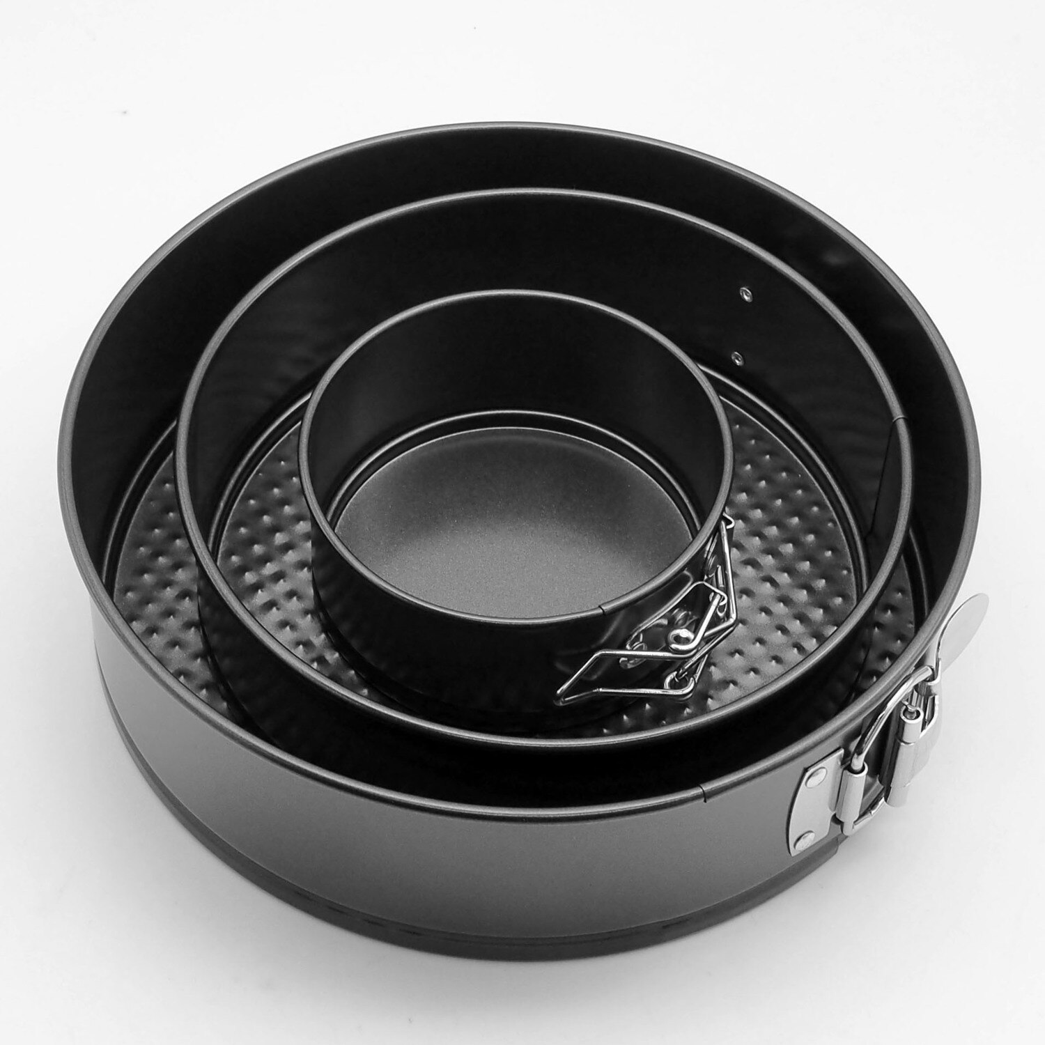 Lot de 3 antiadhésif ressort forme gâteau rond cuisson cuisson cuisson plateau en fer blanc Pan ustensiles de cuisson
