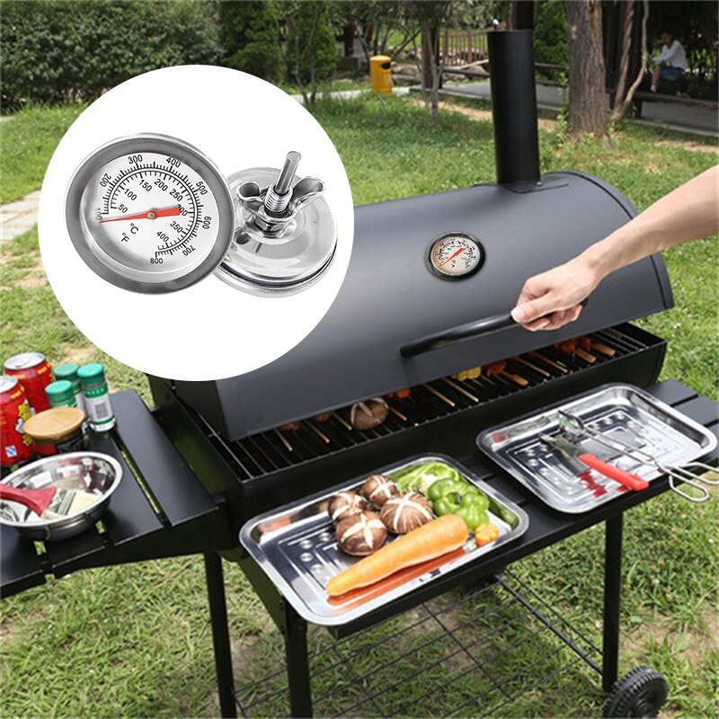 1pc Barbecue Charcoal Grill Thermometer Pit Wood Smoker Thermometer Gauge Grill Pit Thermometer Outdoor BBQ Cooking Accessories