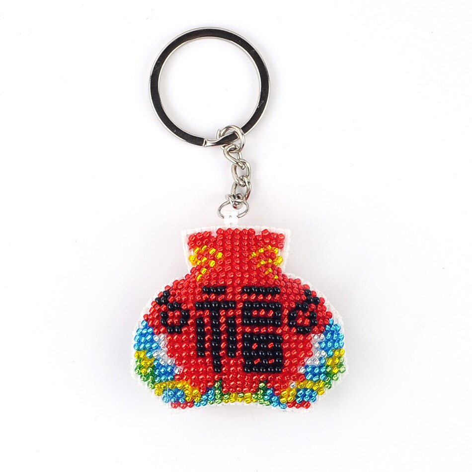 Key Chain Accessories Stamped Crafts DIY Printed Cross-Stitching-Kit Embroidery Stich-Bead Needlework Y043