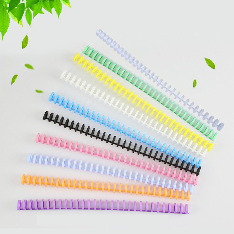 10pcs 16mm A4/A5/B6/A7 Binding Rings 30 Hole Loose-leaf Binding Strip Plastic Loose-leaf Ring Binding Clip Loose-leaf Buckle