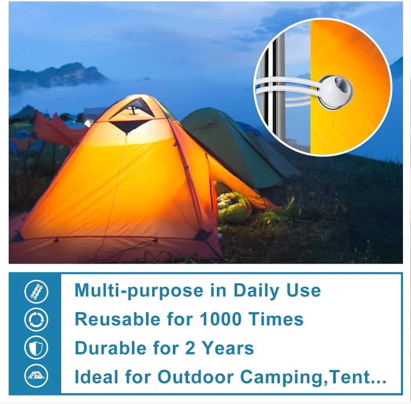 Multifunktionale elastische Zeltfixschnübetreffend, weiße Kugel, Bungee-Schleife-Gurt, Flugzeug, Baldachin, festes Seil, draussen-Camping-Zelt-Zubehör