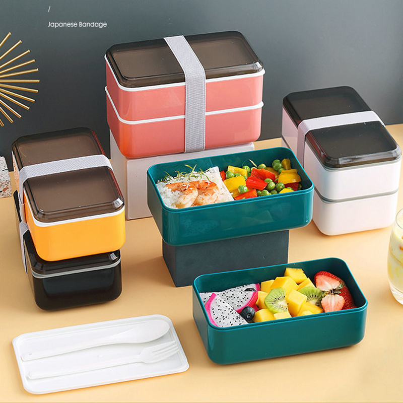 Portable Lunch Box Set Picnic Japanese Snack Bento Box Women Kitchen Food Storage Containers Office Worker Microwave Tableware