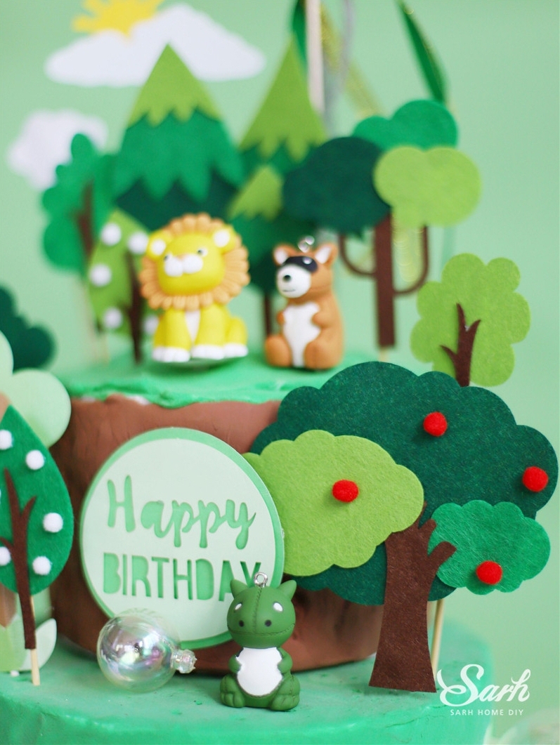 Décoration de gâteau en forme d&#39;animaux, 1 pièce, Safari, Jungle, animaux de la forêt sauvage, décoration de Cupcake, de fête d&#39;anniversaire