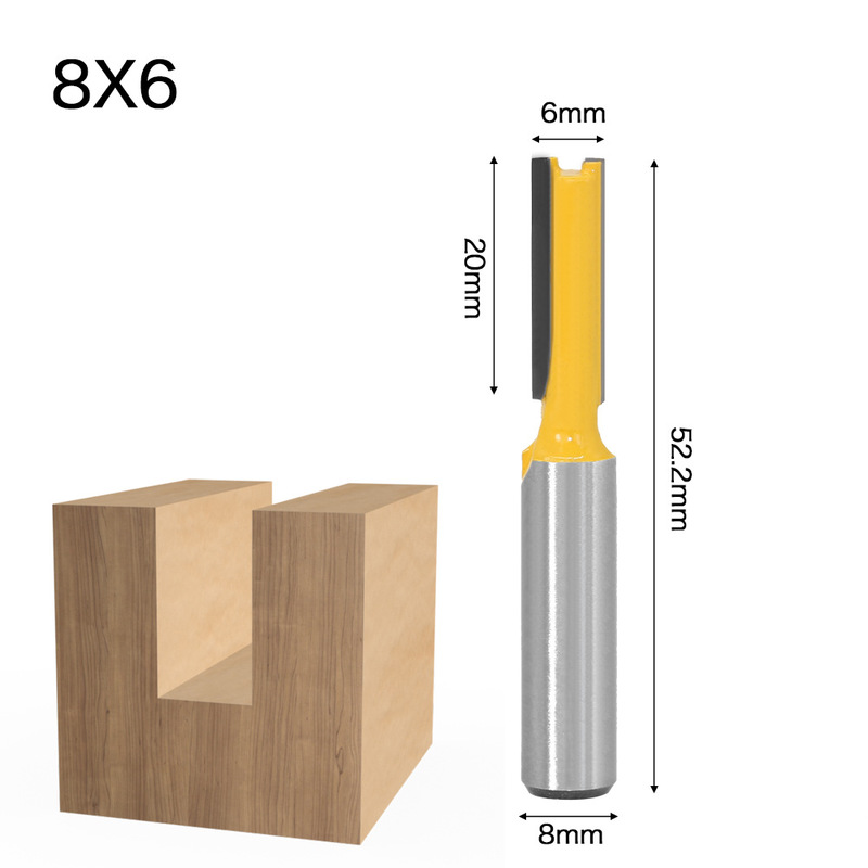 8mm skaft flush trim freser bit rett kniv trebearbeiding ren gravering fres for tre arbeider trimme kniv