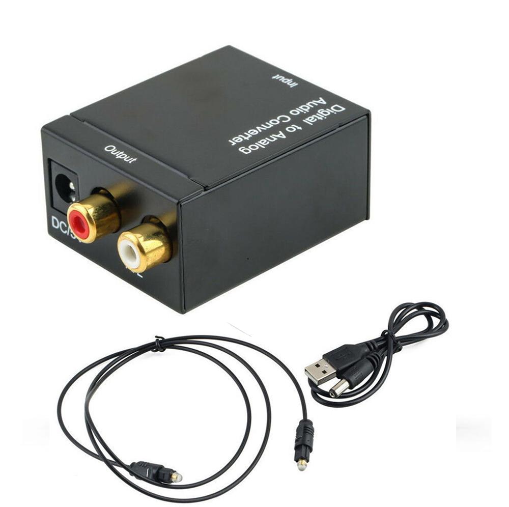 Digital to Analog Audio Converter Optical Fiber Toslink Coaxial Signal to RCA L/R Audio Amplifier Decoder 3.5mm Output Port