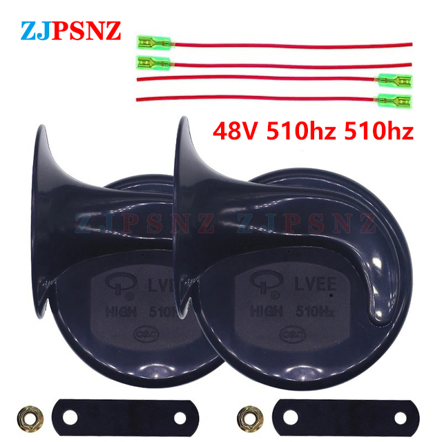 Car Snail Horn 6V 12V 24V 36V 48V 60V 72V Electric Air Horn Motorcycle Scooters Truck e-Bike Waterproof Snail Horns Super Sound: 48V 510Hz 510Hz