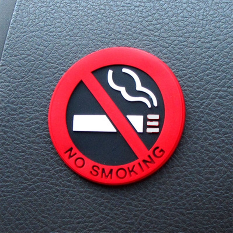 5 Stks/set Silicagel Roken Verboden Verbod Roken Waarschuwing Stickers Logo Geen Roken Auto Stickers Opvallende Rode Rubber