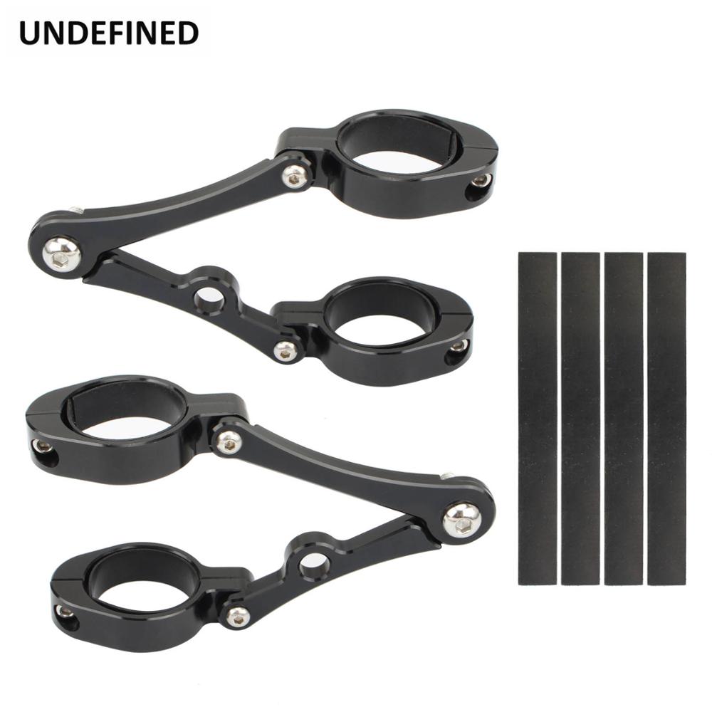 Soporte Universal para Faro de motocicleta, abrazadera de montaje para lámpara de cabeza, ajustador de orejas, arandelas, 39mm-41mm: Black