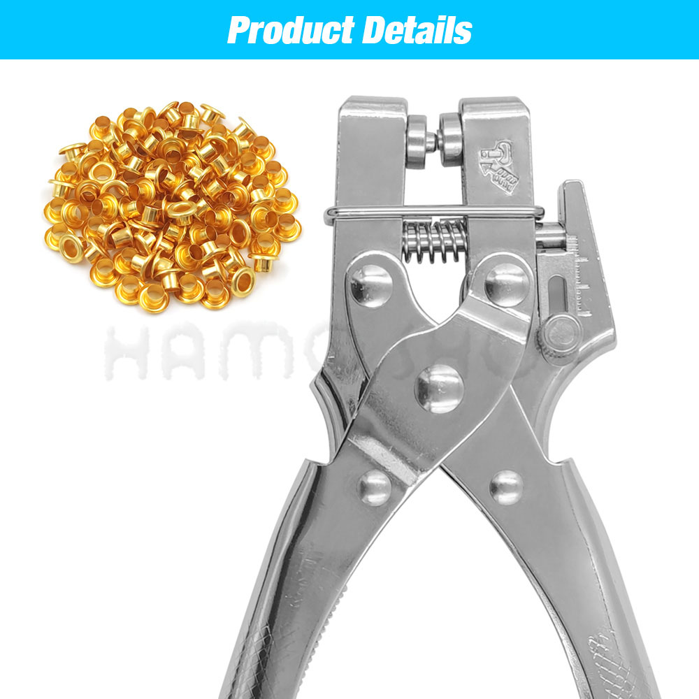 5mm Multi-Color Metal Eyelets Grommets Kit with Installation Tools Punch Pliers Kit For Leathercraft Shoes Belts Bags Clothes